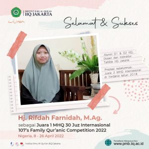 Luar Biasa, Rifdah Farnidah Juara 1 Lomba Hifdzul Qur’an 30 Juz Tingkat International